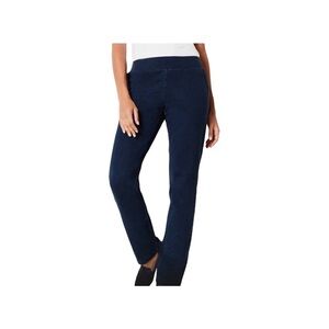 Betabrand   Women’s Navy Blue Slim Straight Leg Pants Pockets Size Medium